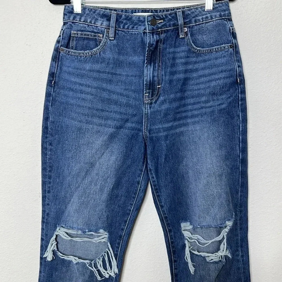 Hidden distressed long Mom jeans size 28 in medium blue wash - Picture 3 of 9